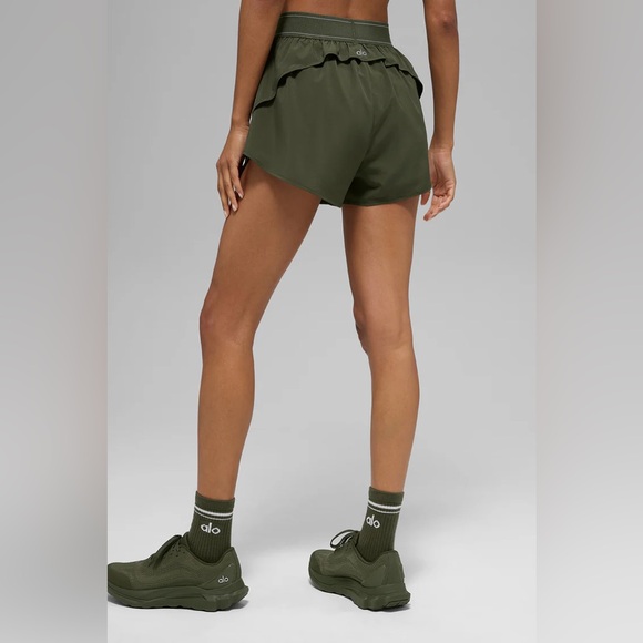 Limited Edition ALO Olive Match Point Shorts - Picture 4 of 5